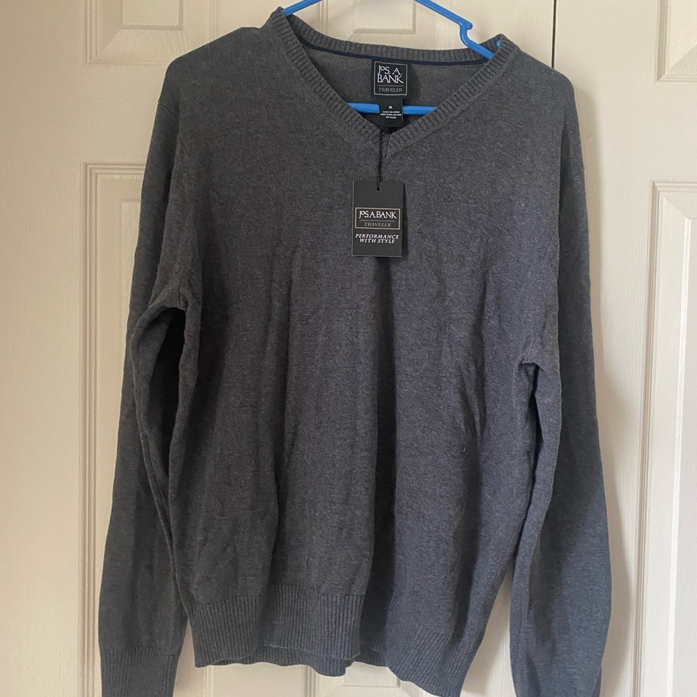 Jos. A. Bank Charcoal V-Neck Sweater